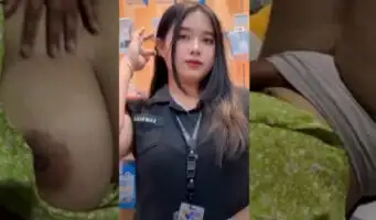 VCS Mbak Mbak SPG Counter HP Baju Hijau Remas Toketnya
